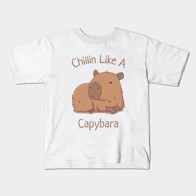 Chilin Like A Capybara Kids T-Shirt by rustydoodle